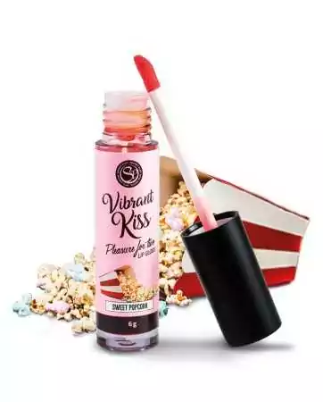 Vibrating oral sex gloss with popcorn flavor 100% edible - SP6584