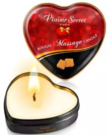 Mini candela da massaggio al caramello con scatola a forma di cuore 35 ml - CC826068
