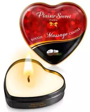 Mini candela da massaggio al cocco in scatola a forma di cuore 35ml - CC826065
