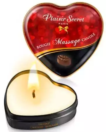 Mini candela da massaggio al cioccolato, confezione a forma di cuore 35 ml - CC826061