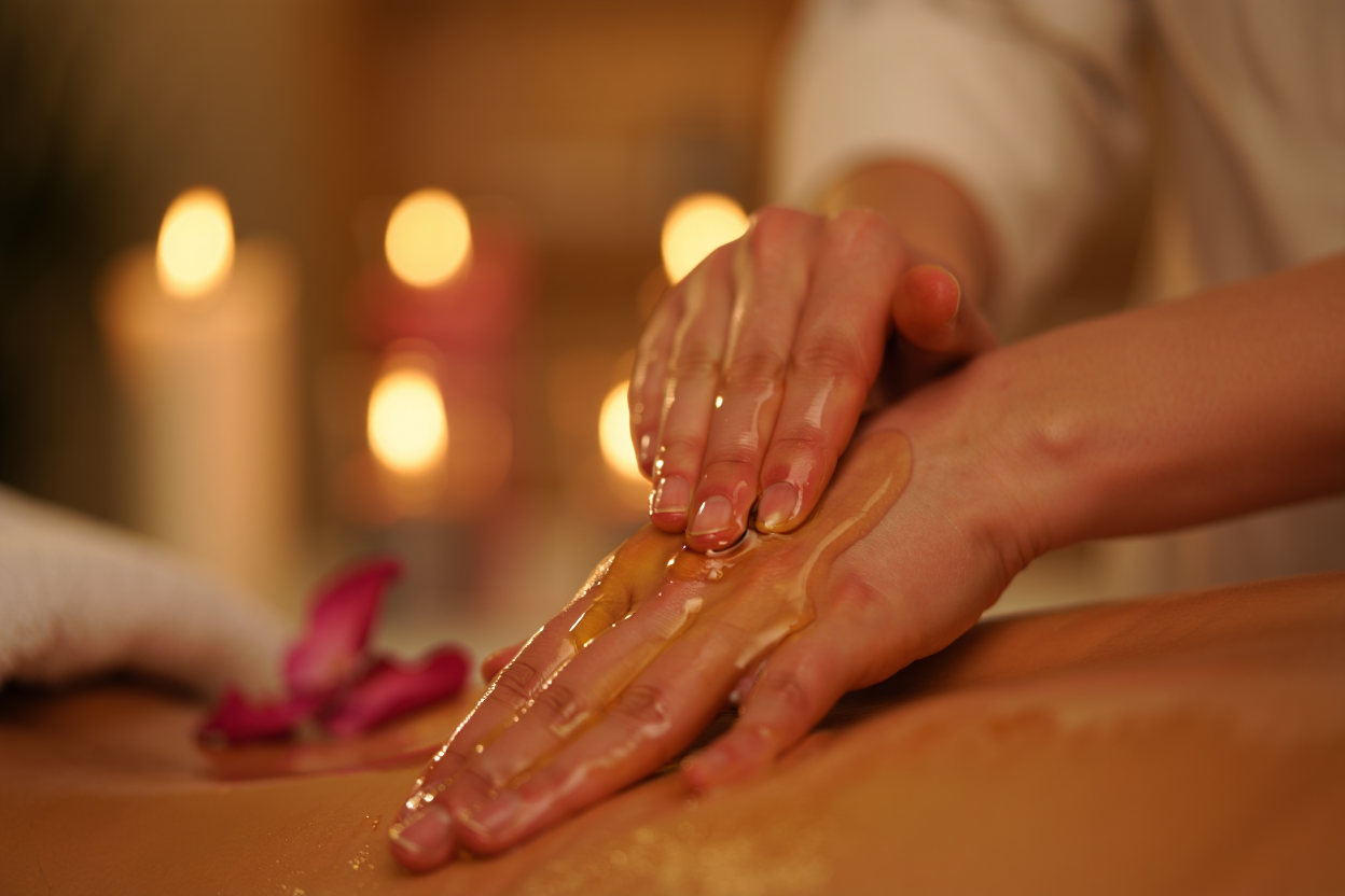 Massage sensuel avec huiles