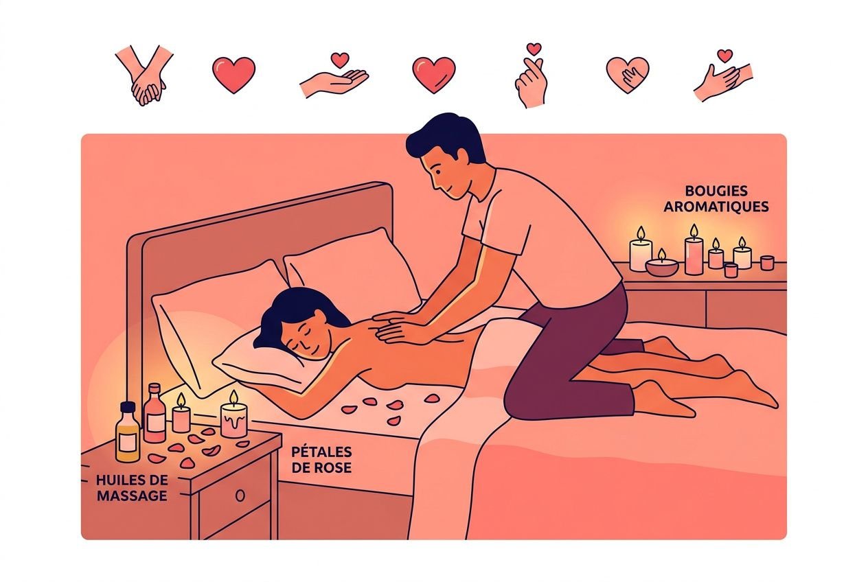 Massage sensuel et gestes tendres dans un couple