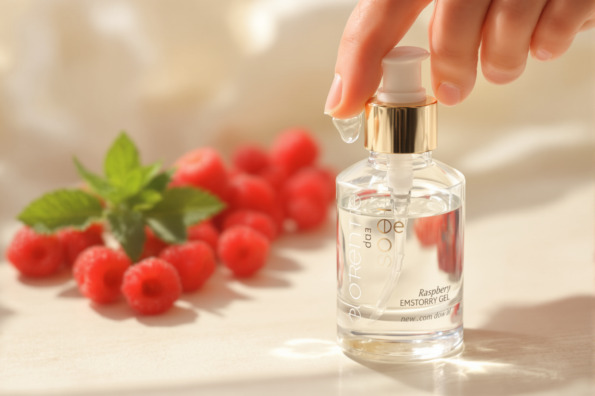 Application d'une noisette de gel lubrifiant comestible