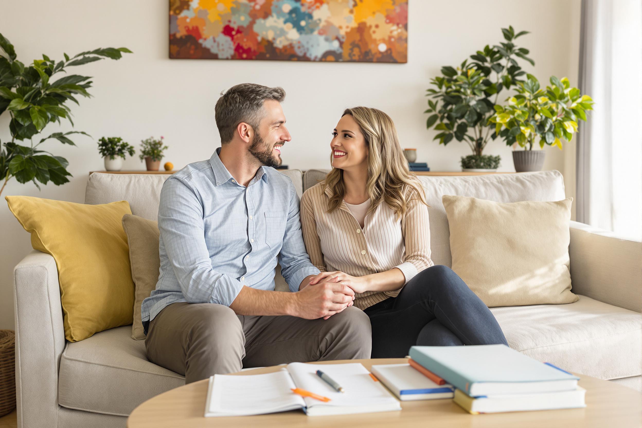 Relation apaisée et complice après un suivi en sexothérapie de couple.