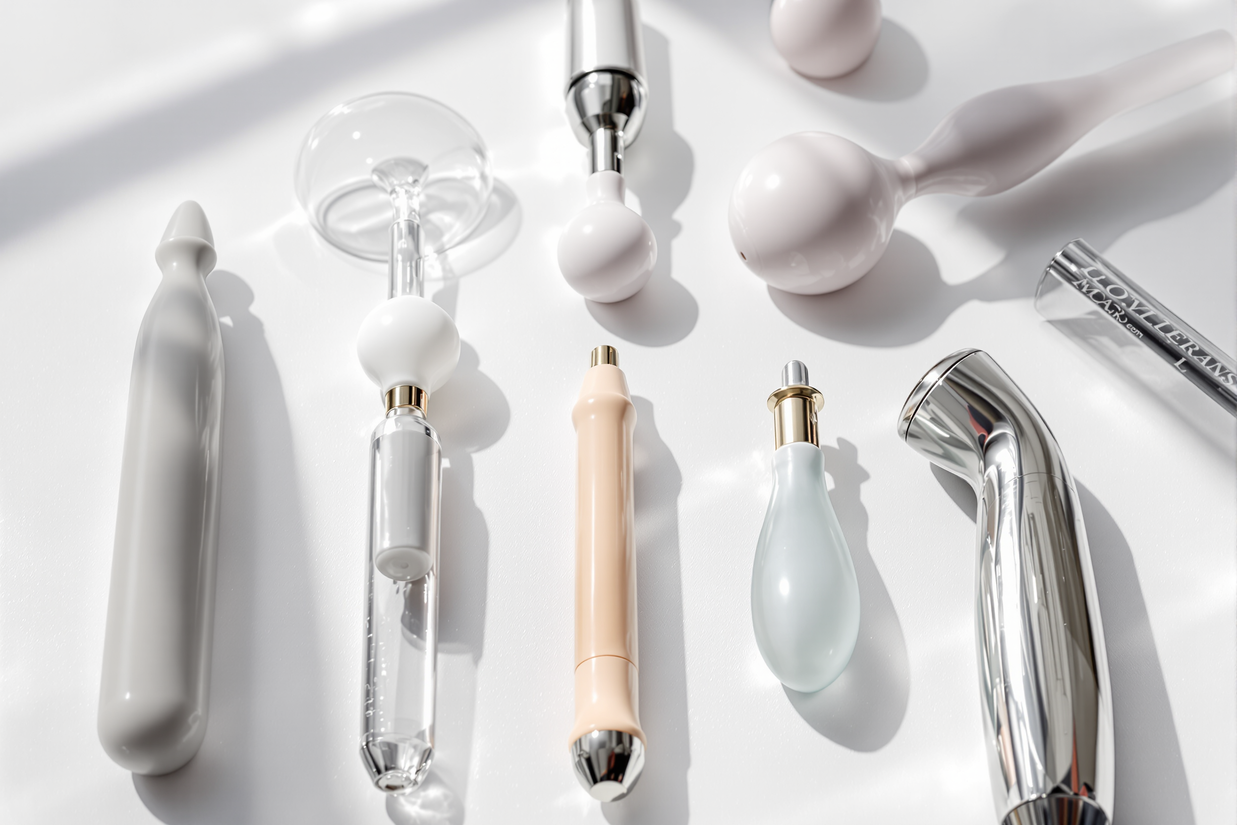 Différents matériaux de sextoys : silicone, verre et acier