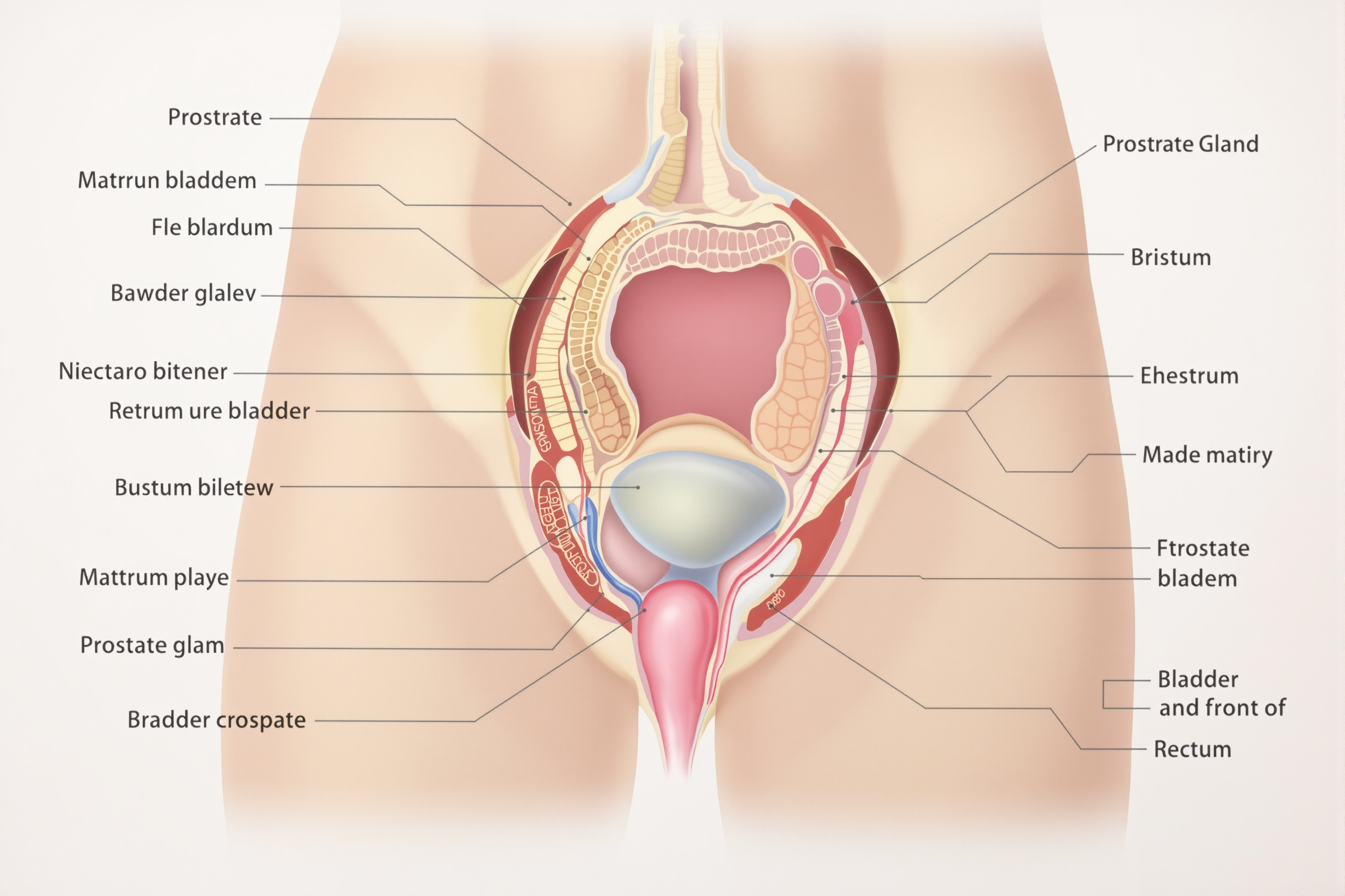 Diagramme anatomique de la prostate masculine